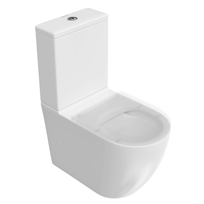 SF.wc.01 Унитаз SFERA напольный безободковый с крепежом и сиденьем, белый глянцевый - фото 129635