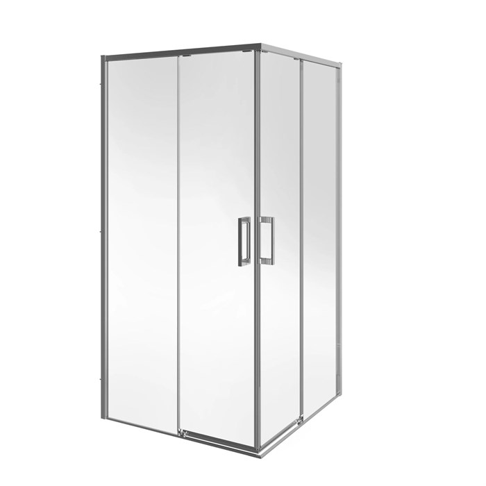 LN.100.SSD.CR Душевой уголок Lindo/Линдо раздвижной с функцией плавного открывания и закрывания, квадратный,100х100х195, хром - фото 130254