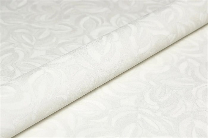 KM8612 Обои виниловые Мираж,  база универсальная,белый, листья (1, Т A) смещённая стыковка - фото 131331