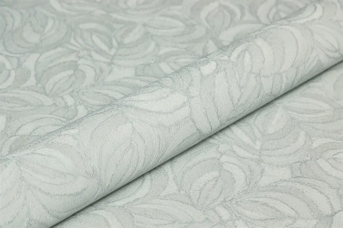 KM8617 Обои виниловые Мираж,  база универсальная,голубой, листья (1, Т A) смещённая стыковка - фото 131356