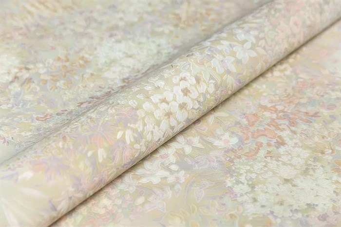 KM7508 Обои виниловые Апрель мотив-2, цветной светлый 1,06х10 (1, Т G) прямая стыковка - фото 131774