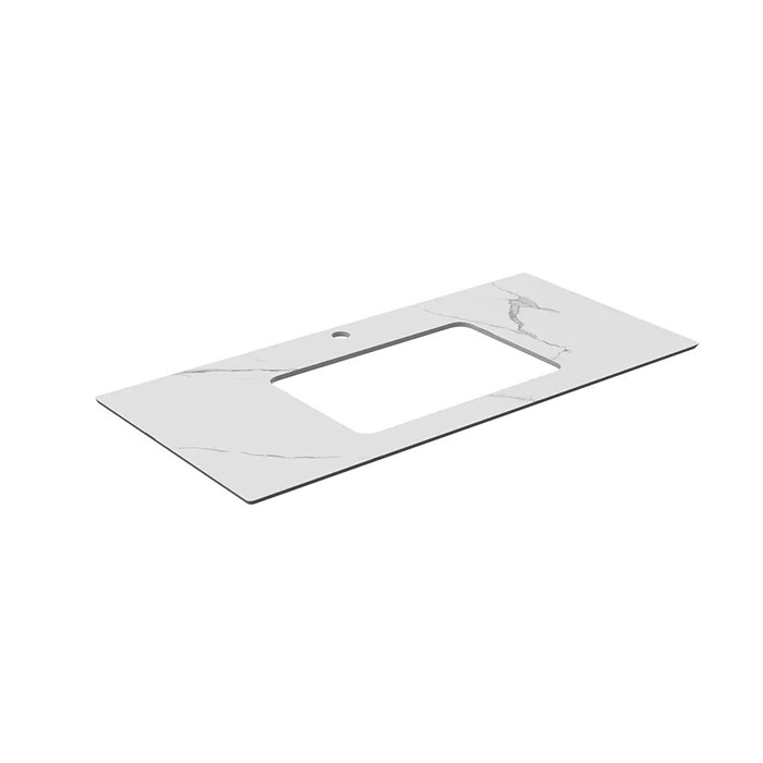 PL3.SG50008220R/100 Столешница из керамогранита для раковин, встраиваемых снизу, Монте Тиберио 100 см, белый натуральный - фото 132288