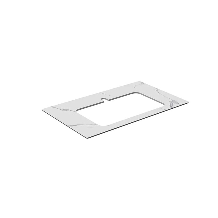 PL2.SG50008220R/80 Столешница из керамогранита для раковин, встраиваемых сверху, Монте Тиберио 80 см, белый натуральный - фото 132323