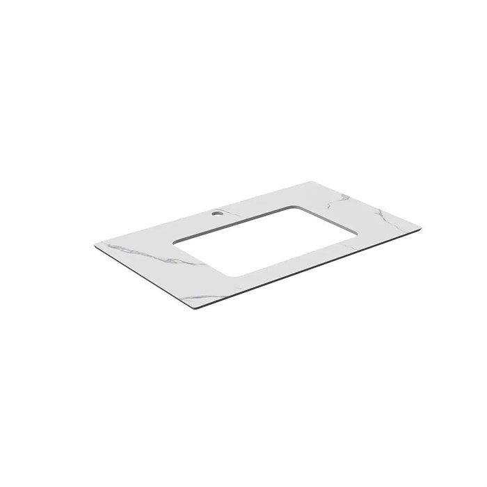 PL3.SG50008220R/80 Столешница из керамогранита для раковин, встраиваемых снизу, Монте Тиберио 80 см, белый натуральный - фото 132326