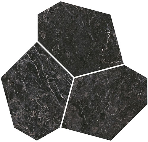 KMD2HID025BR Декор Марсель наборный чёрный глянцевый обрезной 26,5x25,5x0,9 - фото 132642