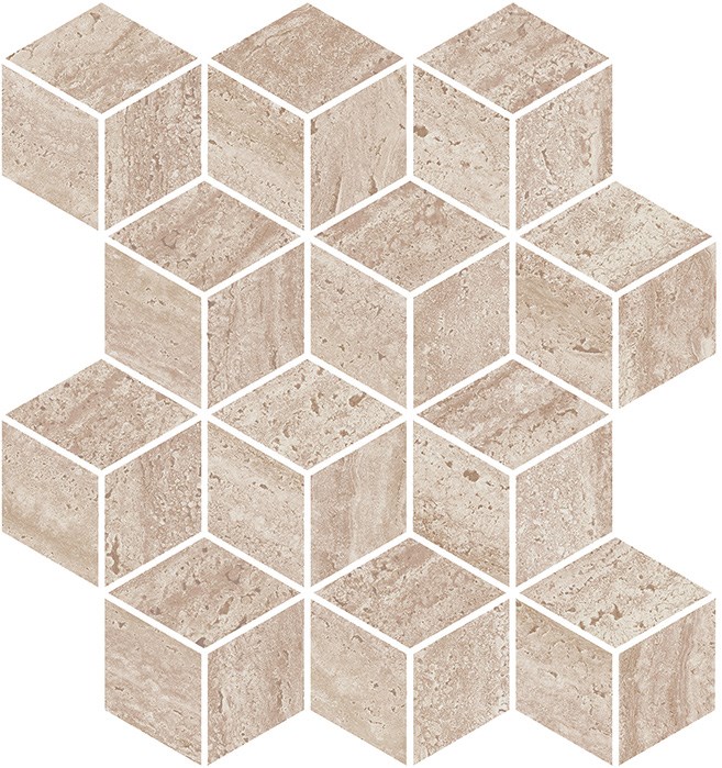 KMD2MSM016BR Декор Про Травертин мозаичный бежевый матовый обрезной 34,5x37x0,9 - фото 132686