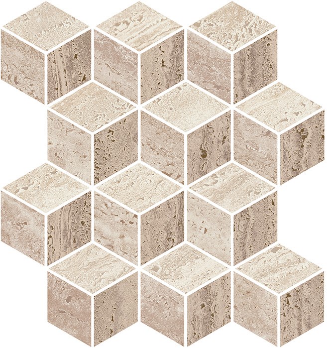 KMD2MSM019BR Декор Про Травертин мозаичный микс матовый обрезной 34,5x37x0,9 - фото 132689
