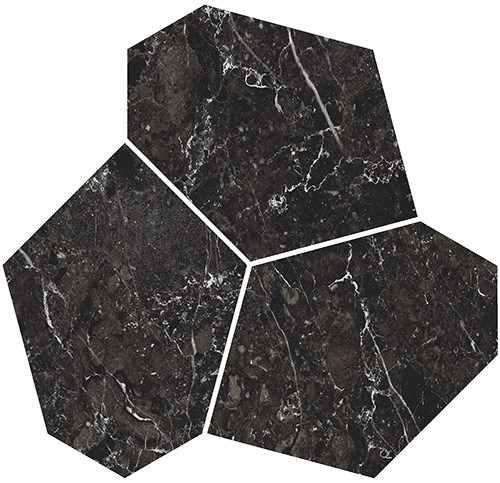 KMD2HID028GR Декор Марсель наборный чёрный матовый обрезной 26,5x25,5x0,9 - фото 132840