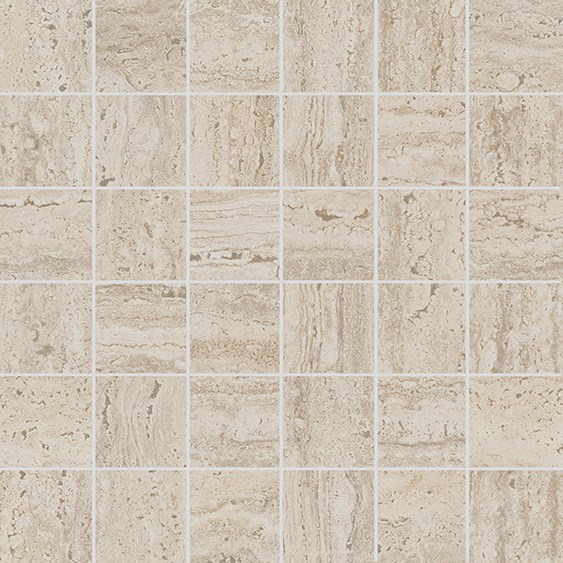 KMD2MSA008GR Декор Про Травертин мозаичный бежевый светлый матовый обрезной 30x30x0,9 - фото 132879