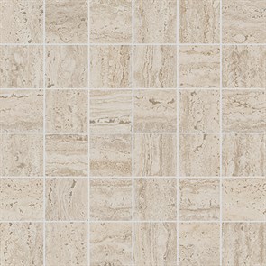 KMD2MSA008GR Декор Про Травертин мозаичный бежевый светлый матовый обрезной 30x30x0,9