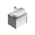 MO.60.1+1/WHT Тумба Modula/Модула подвесная 60 с ящиком 1+1, белая глянцевая - фото 116907