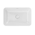 PLR.wb.55q Раковина PLAZA накладная 55, прямоугольная, белая глянцевая - фото 127693