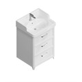 PO.M.60.3/WHT Тумба POMPEI напольная с 3 ящиками 60, белая глянцевая - фото 129342