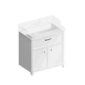 PO.M.80.1/WHT Тумба POMPEI напольная с ящиком и дверцами 80, белая глянцевая - фото 129400