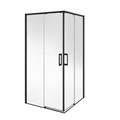 LN.100.SSD.BLK.M Душевой уголок Lindo/Линдо, раздвижной с функцией плавного открывания и закрывания, квадратный, 100х100х195, матовый черный - фото 130258