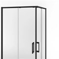 LN.100.SSD.BLK.M Душевой уголок Lindo/Линдо, раздвижной с функцией плавного открывания и закрывания, квадратный, 100х100х195, матовый черный - фото 130261